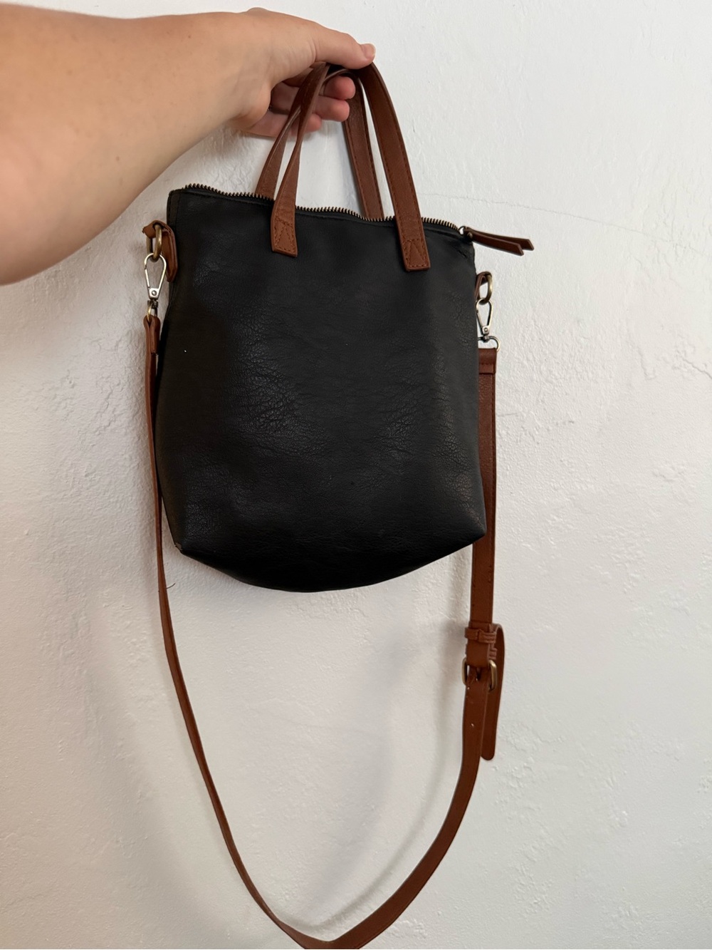 Black and Brown Two-Tone  Crossbody purse